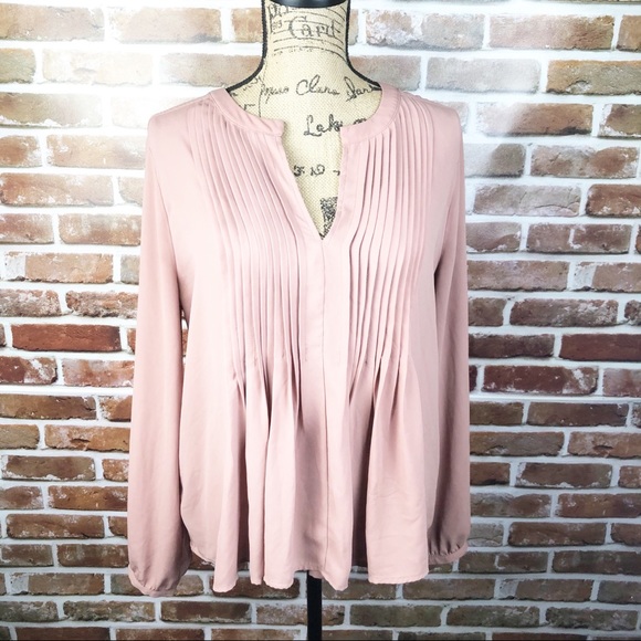 Ann Taylor Tops - Ann Taylor V Neck Pleated Tunic Blouse Top